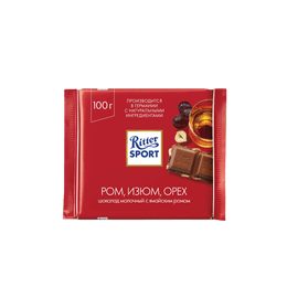 Ritter Sport Молочный шоколад с лесным орехом, ромом и изюмом 100 г